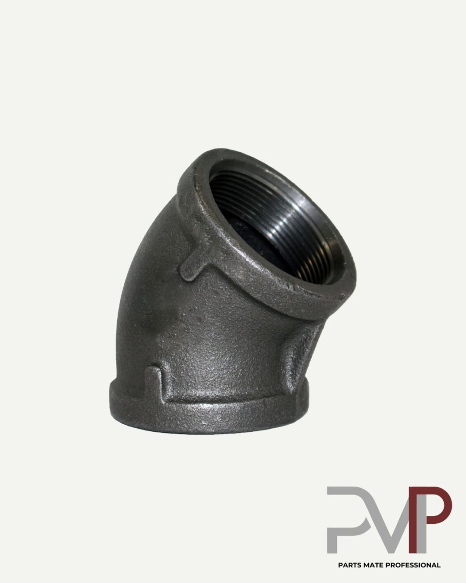 ข้องอ 45° เกลียวสตีมดำ