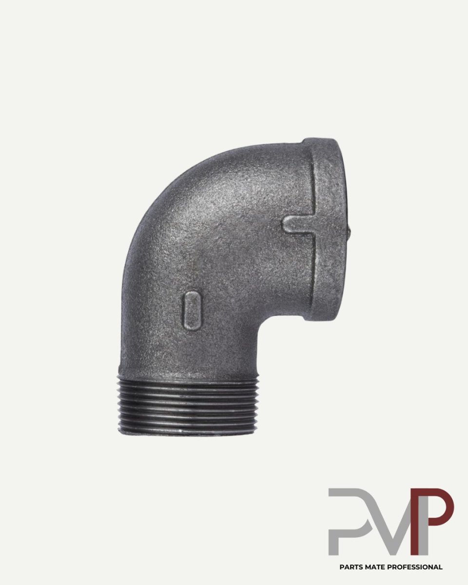 ข้องอ 90° ผอม เกลียวสตีมดำ